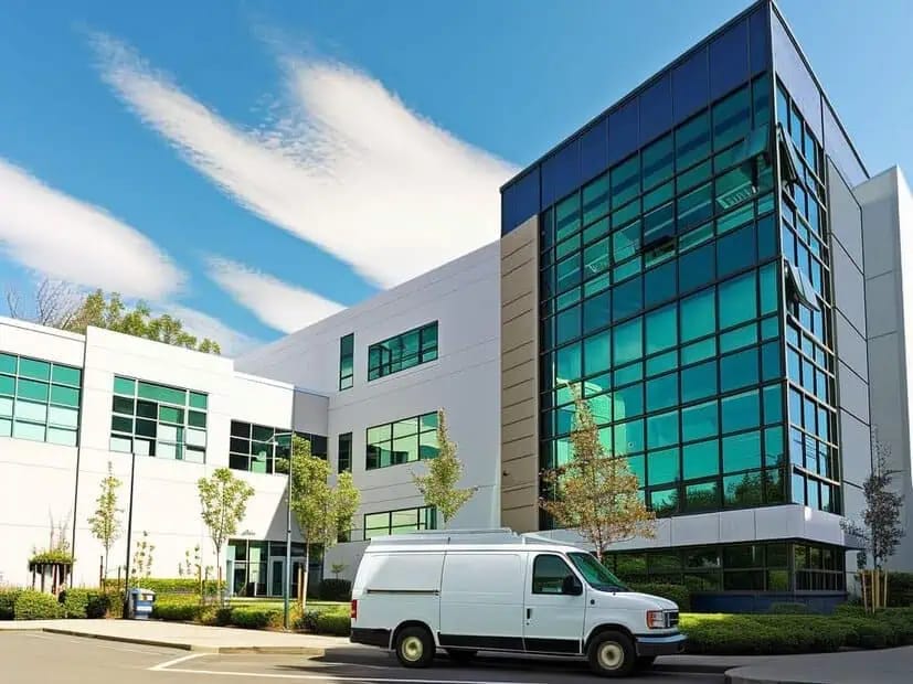 Institutional building exterior and architectural trim