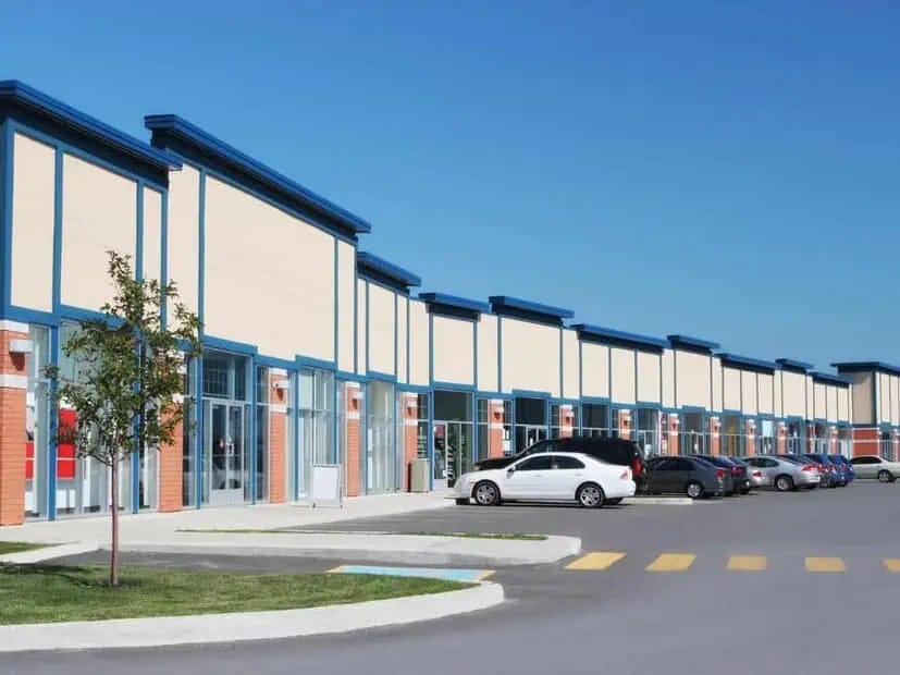 Retail property exterior with finished storefronts and facades