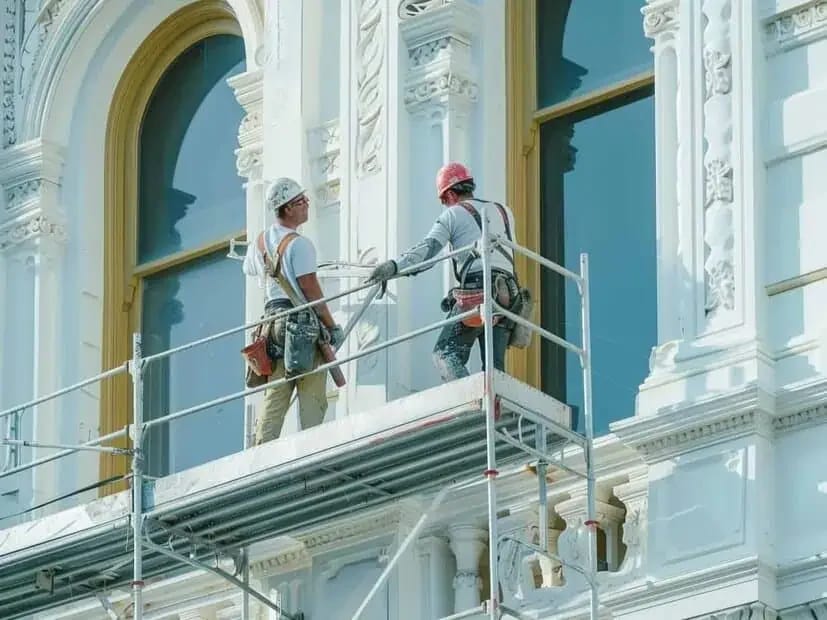 Painting professional preparing or coating commercial surfaces