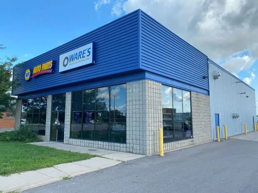 Retail property exterior with finished storefronts and facades