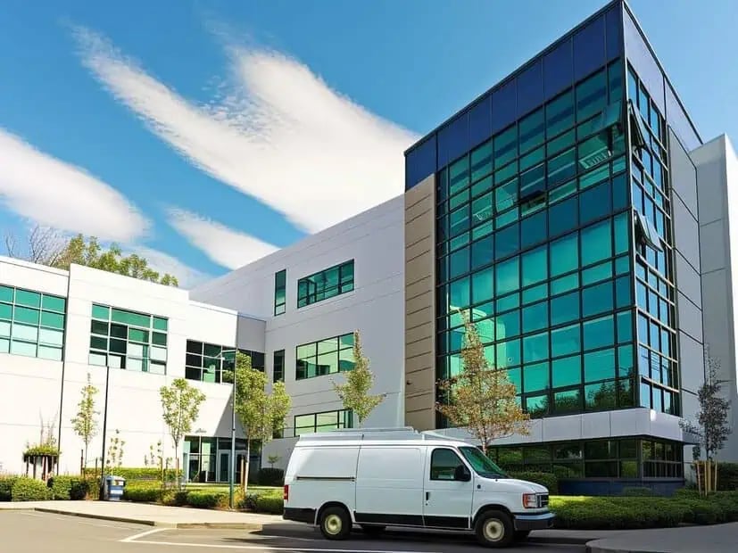Institutional building exterior and architectural trim
