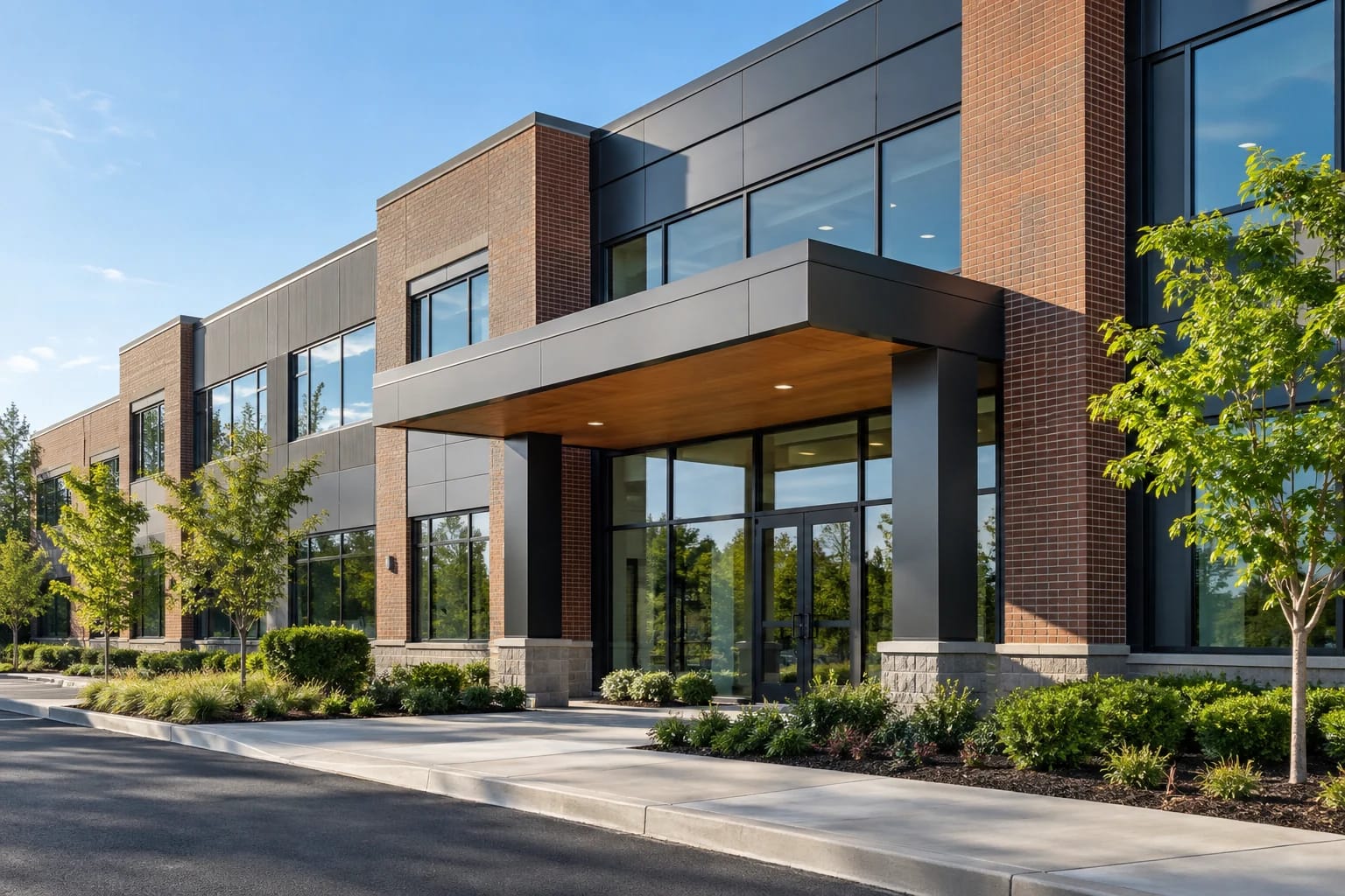 Modern commercial building exterior