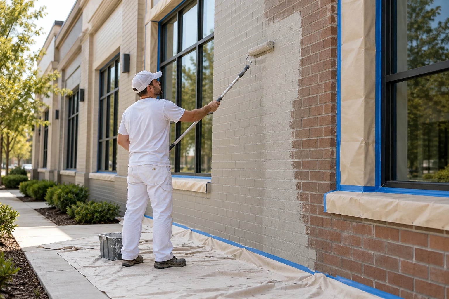 Brick & Masonry Painting commercial exterior