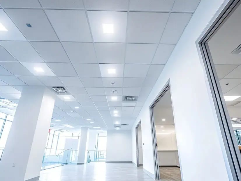 Commercial ceiling with a clean painted finish